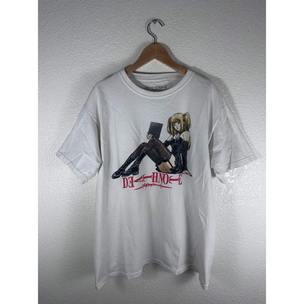 Death Note Misa Amane Anime Graphic T-Shirt White Short Sleeve Size Large